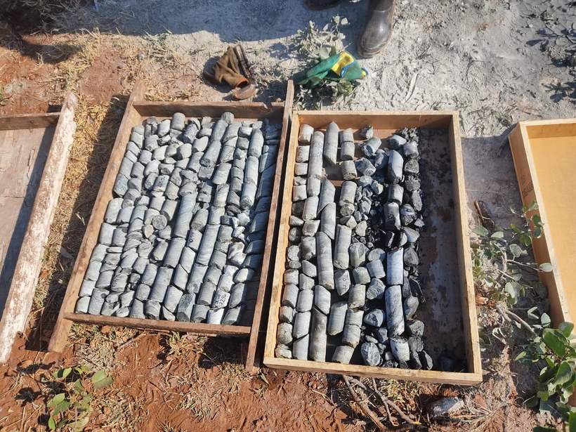Core samples in trays