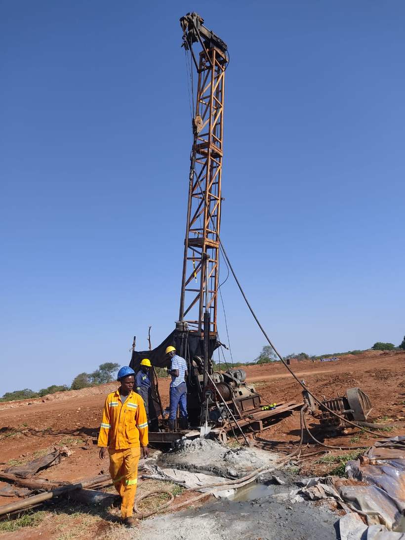 Exploration drill rig on site